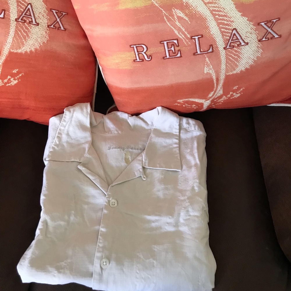 Tommy Bahama, Cream (Floral), Short Sleeve, XLX